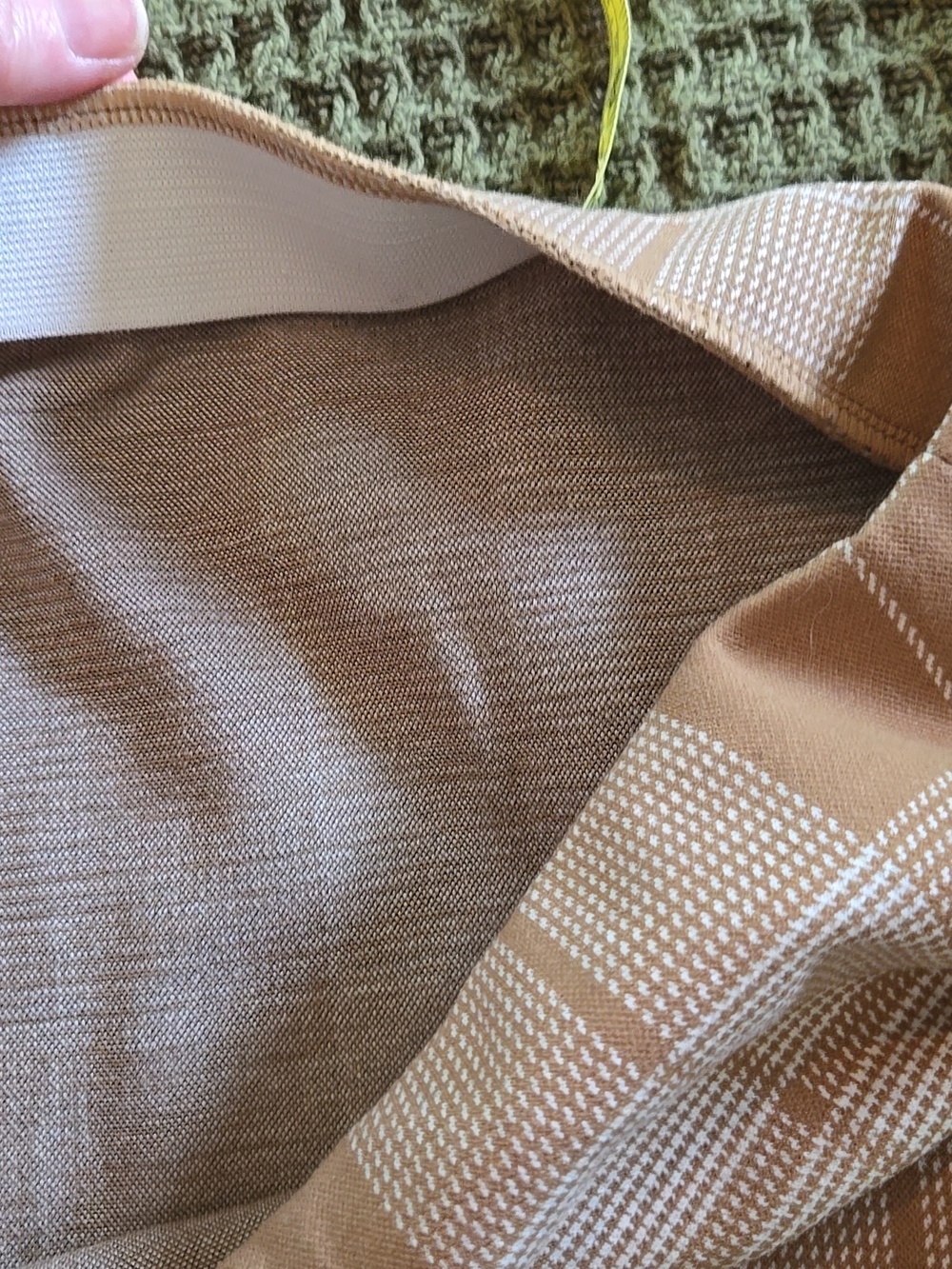 Ann Taylor Tan and Cream Plaid Midi Skirt - Picture 5 of 5